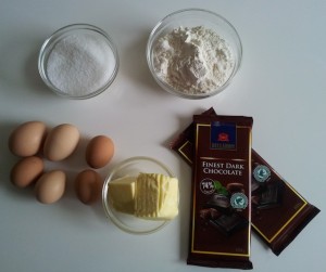 Ingrédients pour votre gâteau chocolat